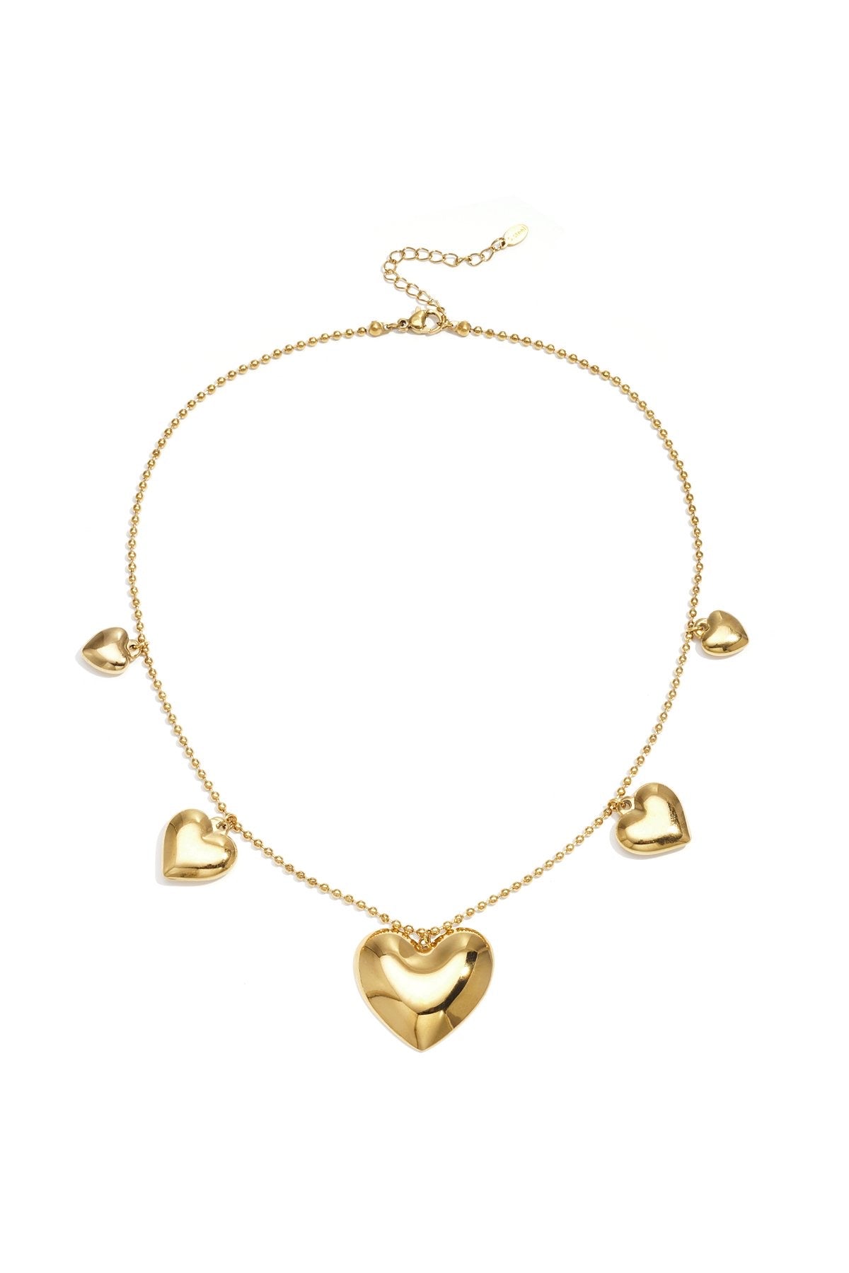 Ela- Collier en acier inoxydable avec pendentifs cœurs
