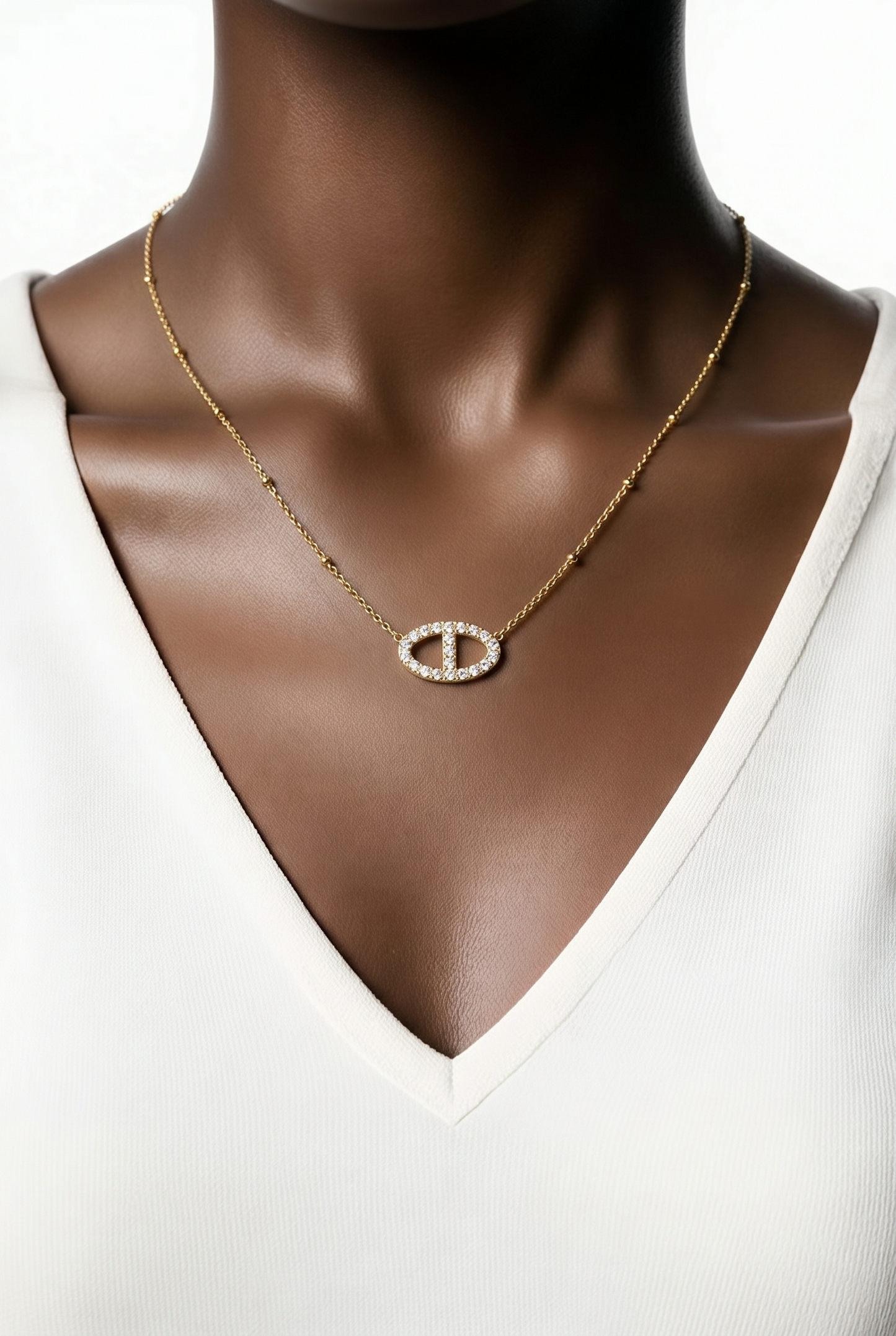 Ary - Collier en acier inoxydable avec zirconium