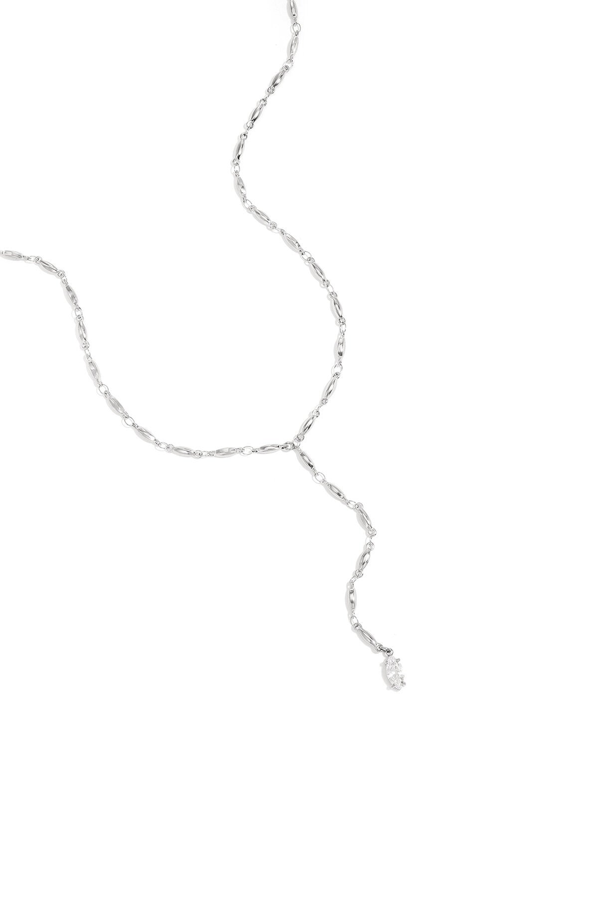 Celi - Collier en acier inoxydable argent et cristal de roche