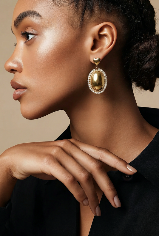 Angie - Boucles d’oreilles en acier inoxydable et zirconium - Precommande