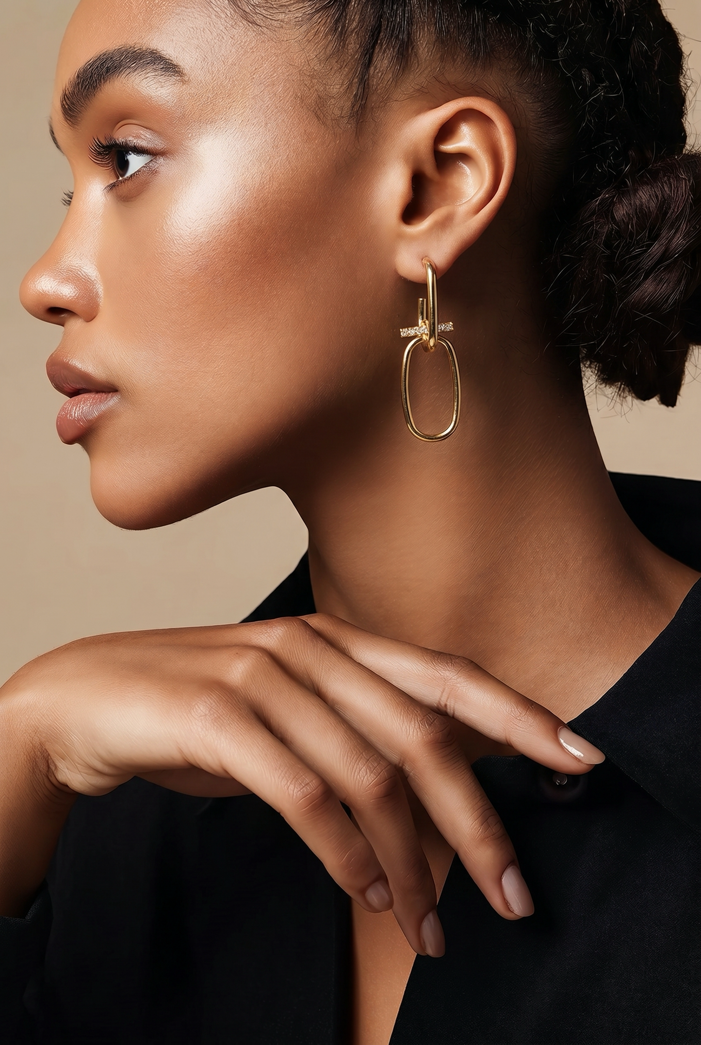 Cali- Boucles d’oreilles en acier inoxydable et zirconium