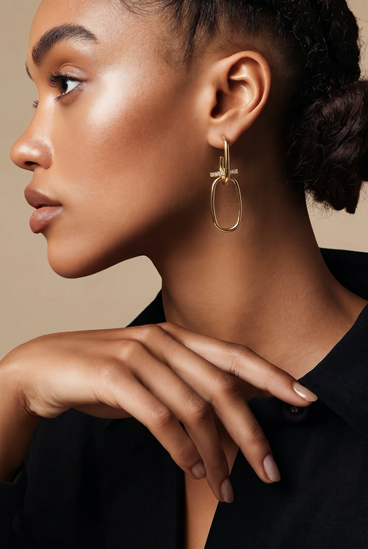 Cali- Boucles d’oreilles en acier inoxydable et zirconium