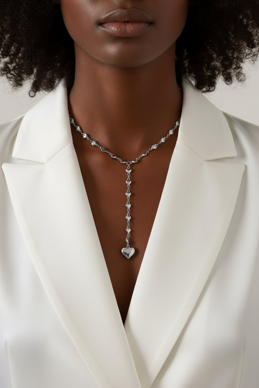 Jany- Collier en acier inoxydable argent