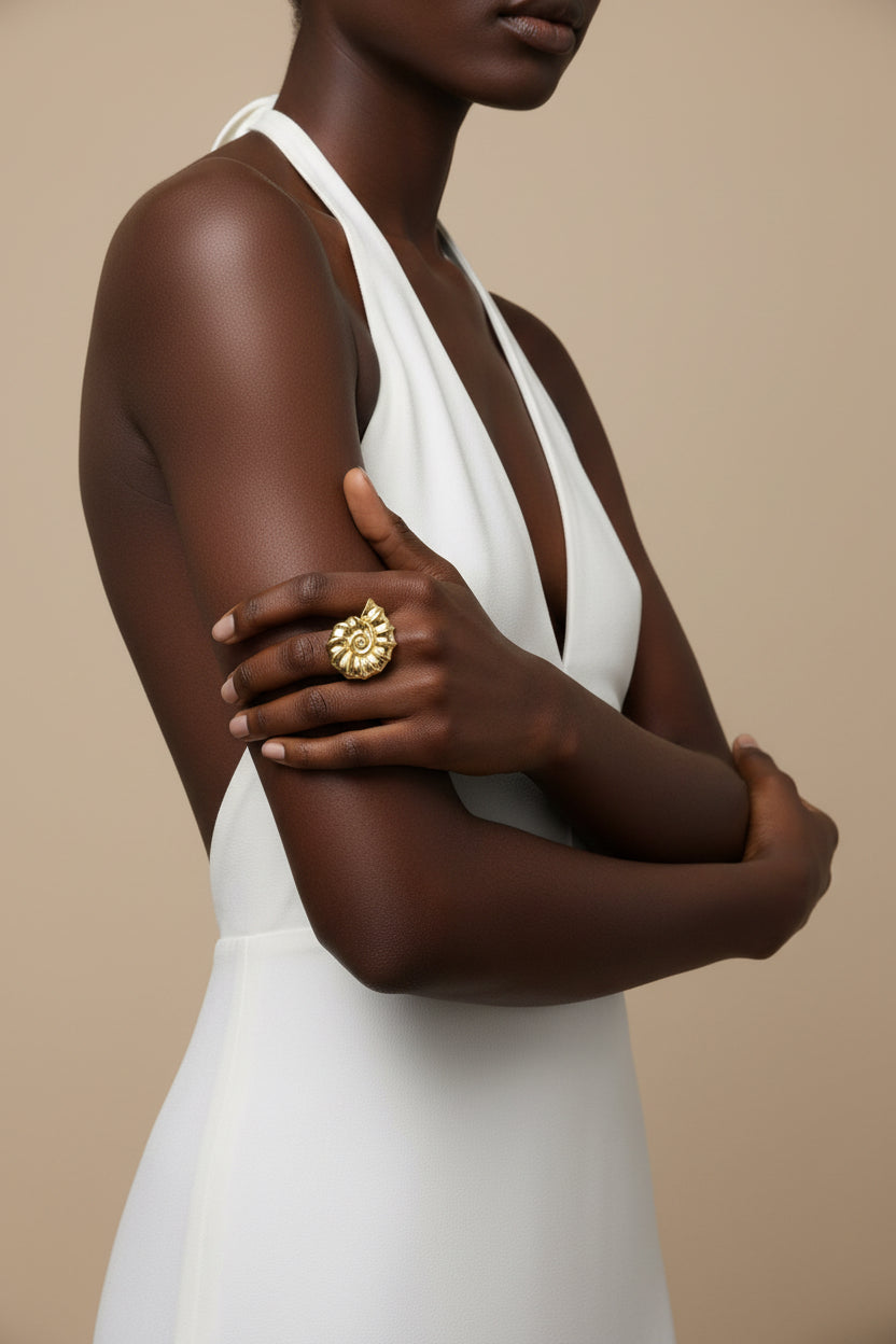 Sami-  Bague statement en acier inoxydable - ajustable