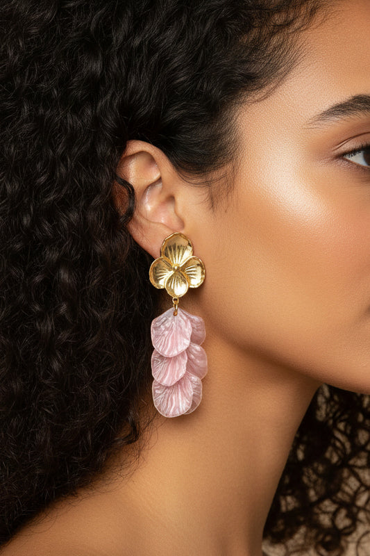 Jamy- Boucles d’oreilles en acier inoxydable et acrylique