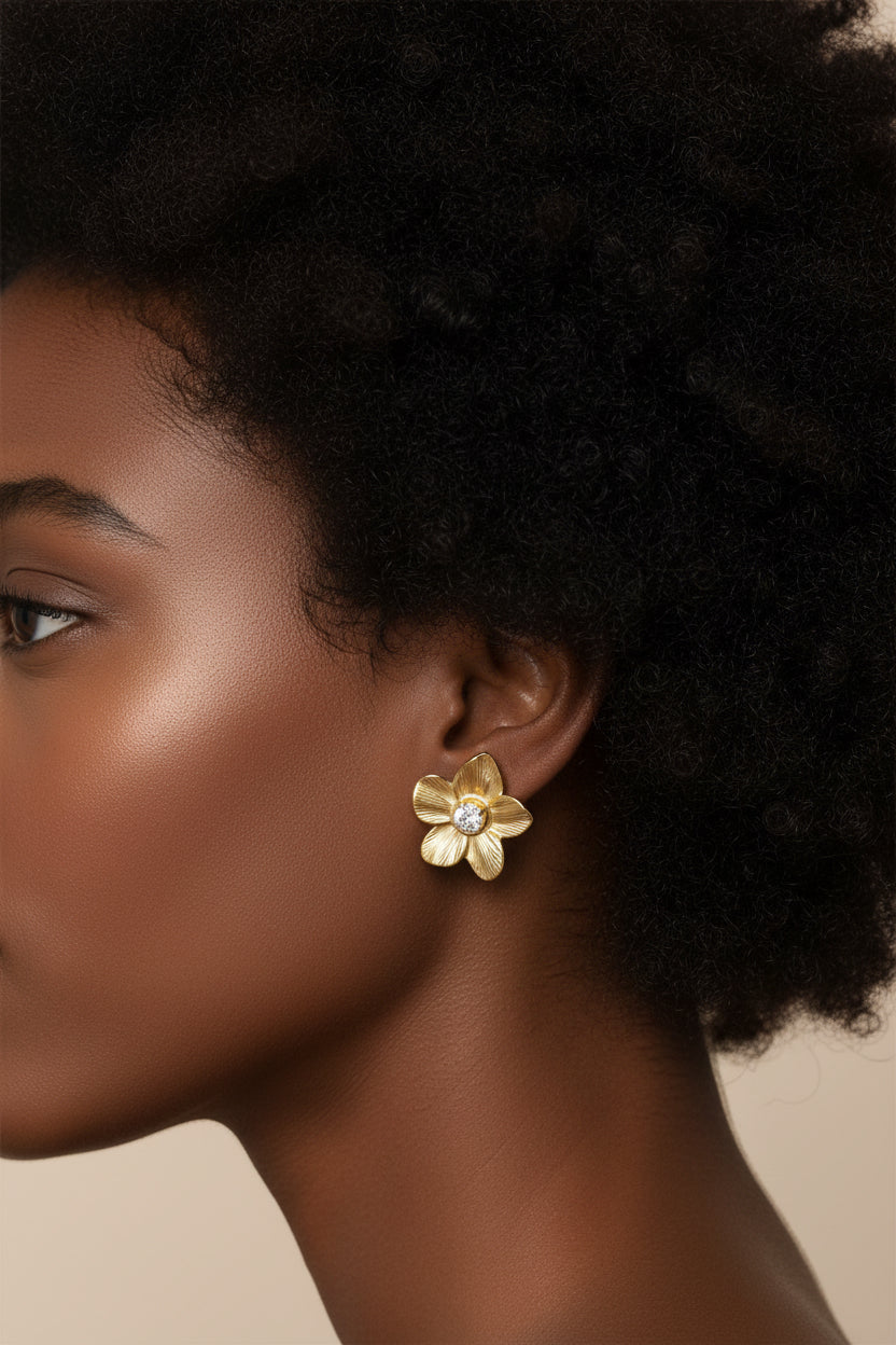 Naty - Boucles d’oreilles en acier inoxydable et zirconium- Precommande