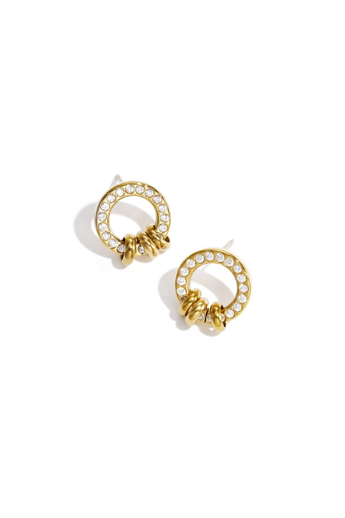 Mae- Boucles d’oreilles en acier inoxydable et zirconium