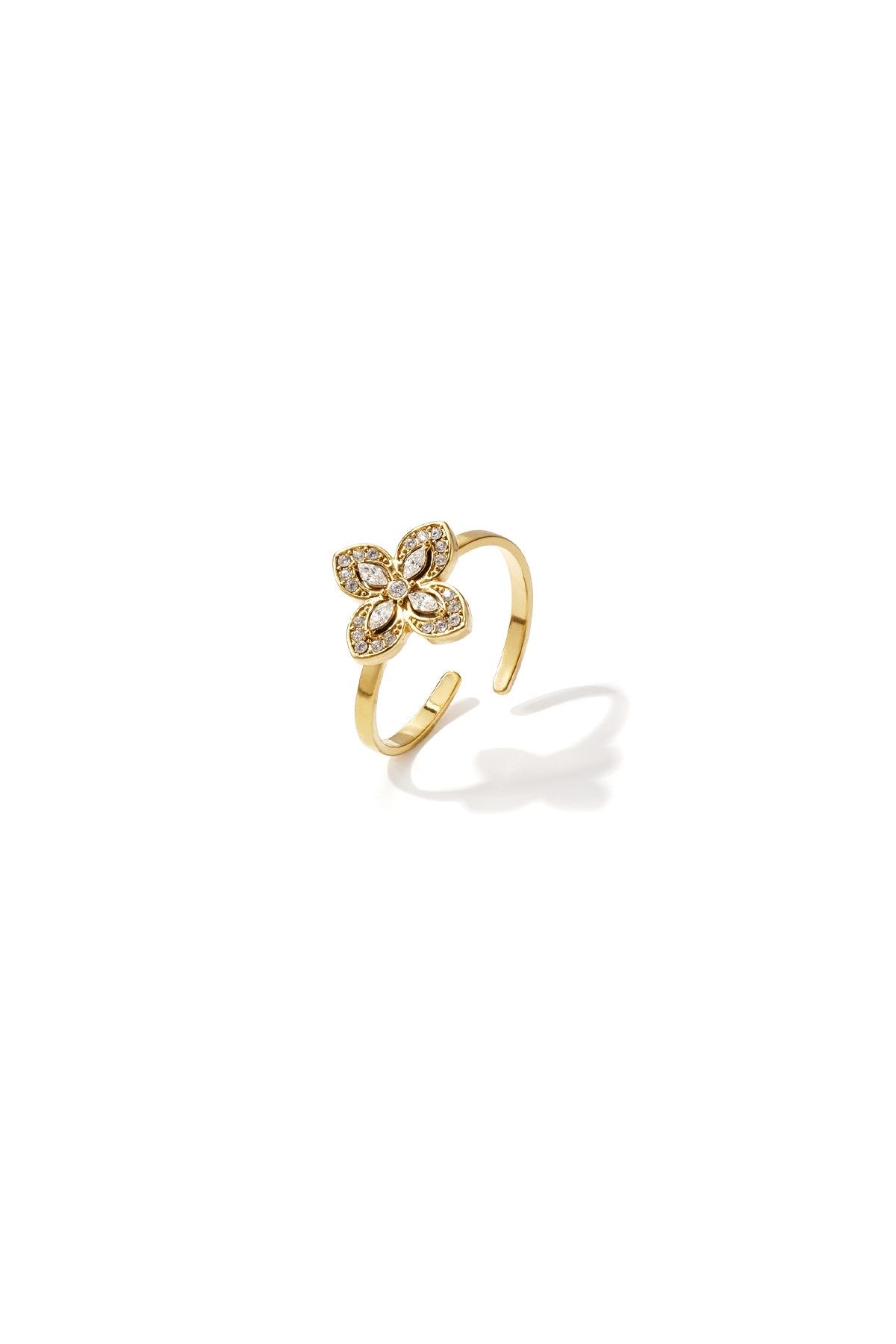 Mae- bague ajustable en acier inoxydable - zirconium et cristal de roche